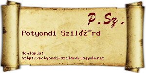Potyondi Szilárd névjegykártya